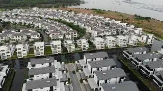 Aerial View and drone footage of Senibong Cove developments in Johor Bahru.