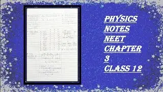 PHYSICS NOTES NEET CHAPTER 3 CLASS 12 PDF