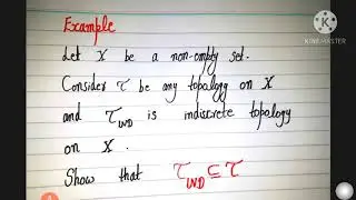 MTH634 Topology  Example B Indiscrete Topology is a subset of T on X