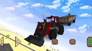 Farming tractor coming from the sky to the farm | Blocky Farming & Racing Simulator