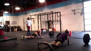 4 rounds 3 SqCl 135#, 9 bar facing burpees, row 300m