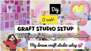 Wall makeover ideas 💕 how I make my own craft studio setup in affordable price 🙂 diy craft🌸💕