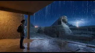 Tonight You Sleep in The Great Sphinx (Time Travel) — Rain on Glass for Deep Sleep (No Thunder)