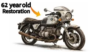 ASMR Motorcycle Restoration | Full Rebuild Silver BMW R90S 1974