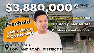 KOVAN: Lowland Road : Modern, Landed 3.5 Storey Inter-Terrace ($3.88M, D19) Home Tour (Melvin Lim)