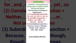 Definition of a conjunction/ Kinds of conjunction
