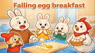 Funny Rabbit Family : Falling egg breakfast 🥚💥 | 3D Kids Animation