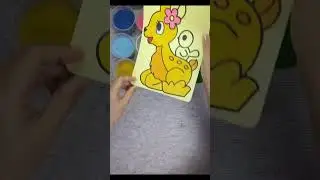 sand painting for fun coloring a deer with coloring sand #sandpainting #painting #shorts