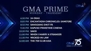 GMA - GMA PRIME (Monday-Thursday) Schedule Bumper [06&ndash;09-OCTOBER-2025]