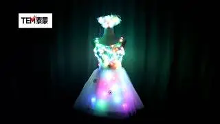 LED Dress Luminous Dress Glowing Wedding Dress Clothes Luminous Headwear Short