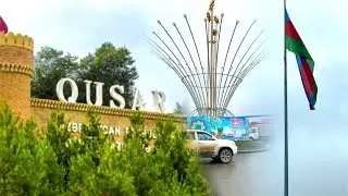 Qusar və Qirmızı qəsəbə Panorama videolar - Qusar bazarı - Bayraq meydanı - Ay işığında super qutab