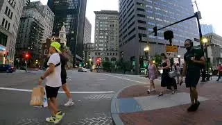 Bike Ride Boston Washington St to the North End Hanover St