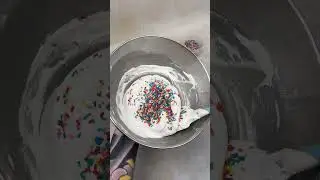 Make a Funfetti Rainbow sprinkle cake with Purple Cupcakes Bake stable sugar strands #cakedecorating