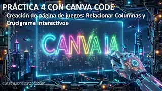 Código creado por Canva de juego de relacionar columnas y crucigrama. Ejemplo realizado en CanvaCode