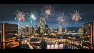 Frankfurt am Main, Germany Silvester Feuerwerk / New Years Countdown and Fireworks 2023/24!