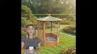 Outdoor Bird Aviary Wooden Large Bird Cage Featuring Play Stand Perches Nest Habitat Bird House