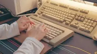 Reproduction IBM Model F keyboard - floss modded typing ASMR