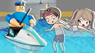 Escapamos de la PRISI&Oacute;N de BARRY BAJO EL AGUA en ROBLOX!!