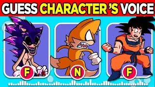 Guess the CHARACTER'S VOICE FNF FAN (SONIC EXE & TAILS CAUGHT) | Annoying Orange, Sonic vs Amy