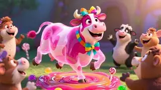 Moo Moo Cow and Friends Dance on a Candy Jelly 🐄🍬🎶 | Fun Animal & Dance Rhyme for Kids