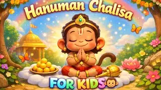 Hanuman Chalisa for Kids 🐒💛 | Sweet & Soft Devotional Song