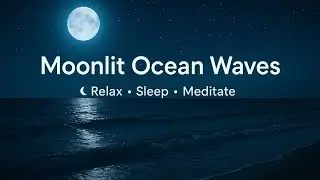 Moonlit Ocean Waves 🌊 | Relaxing Night Ambience for Sleep & Meditation