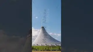 Vertical video. Astana, Kazakhstan - September 5, 2016: The shopping center built in the shape marq
