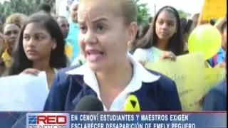 En Cenoví estudiantes y maestros exigen esclarecer desaparición de Emely Peguero