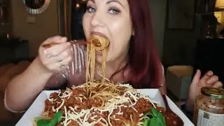 SPAGHETTI WITH MEAT SAUCE MUKBANG