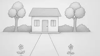 How To Draw Beautiful House Scenery 🌳 | Easy Pencil Sketch For Beginners | Step by Step Drawing🏠