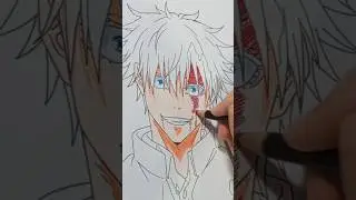 how to draw gojo  (color pencil and alcohol markers)