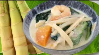 Рагу из побегов бамбука с креветками и кокосовым молоком (лабонг или тамбо)
