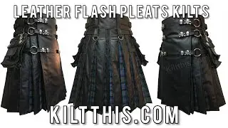 Leather Kilt with Flash Pleats and Fleece Lining by Kilt This!