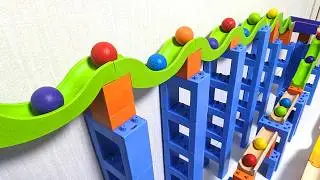 Marble run race ☆ Wave slope & tower 2 type course [TrixTrack]