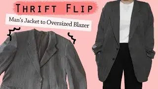 Thrift man's blazer to oversized jacketㅣ자켓  수선 -어깨 줄이기