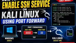How to Enable SSH Service on Kali Linux Using Port Forwarding | VirtualBox Tutorial