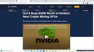 Todays Market & Nvidia Making Crypto Mining CPU's Or CMP's. Huge news in Adoptions Of Bitcoin!
