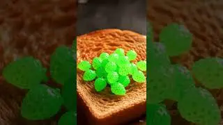Green Strawberry Spread ASMR 🍓🟢 | Oddly Satisfying Creamy Fruit on Toast Sounds #asmr #satisfying