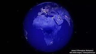 Night-side Earth (based on photography and maps, with clouds removed)