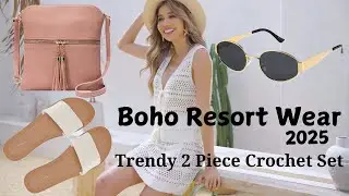 Boho Resort Wear 2025 Trendy 2 Piece Crochet Set & More #ResortWear #CrochetFashion #SummerVibes