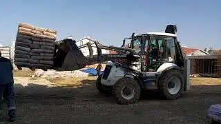 Hidromek Supra Forklift Çatalıyla Paletli Malzeme İndirme