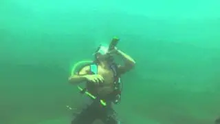 drinking beer underwater