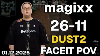 magixx (26-11, 2.36 K/D) Dust2 | FACEIT POV DEMO CS2 | Dec 01, 2025 06:00 UTC