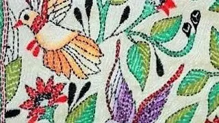 Kantha Embroidery in detail with nakashi Kantha.Running stitch and darning stitch me antr kya h.