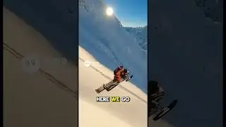 Avalanche Pursuit: The Snowmobile Cliff Jump Escape