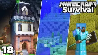 Let's Play Minecraft Survival : Village Library & Ocean Monument Adventure!