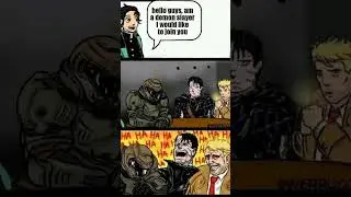 REAL Demon Slayers #anime #berserk #doomguy #johnconstantine #demonslayer #guts #doom #funny #shorts