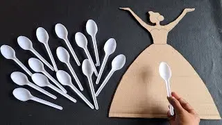 DIY best out of waste plastic spoons reuse ideas / Easy Room Decor Ideas with Doll Wall Hanging