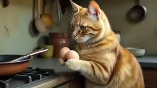 Mama Cat Found Two Eggs for Breakfast&hellip; Just to See Her Kitten Smile 😿❤️