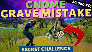 *NEW SECRET* GRAVE MISTAKE Hidden Gnome Challenge in Fortnite! 😢 (Pay Respects Gnome Challenge)